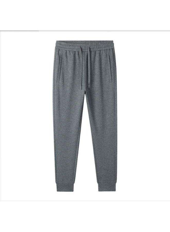 roaiss Unisex Cuffed Ankle Long Pants, Regular Fit Stretchy Trousers with Drawstring Elastic Waist, Nylon Spandex Blend, Soft Breathable Pants for Casual Athleisure Sports, Versatile Essential, Gray - Image 1